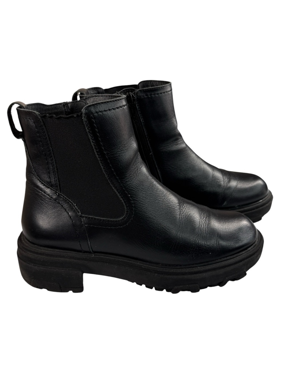 House of Harlow 1960 Righteous Black Leather Lug Chelsea Boots 7.5